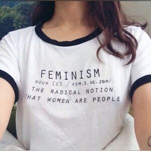 Forever 21 White and Black Graphic Tee